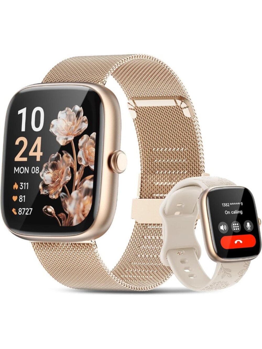 Stylish Smart Watch for Women, Fitness Tracker with Call/Message Alerts